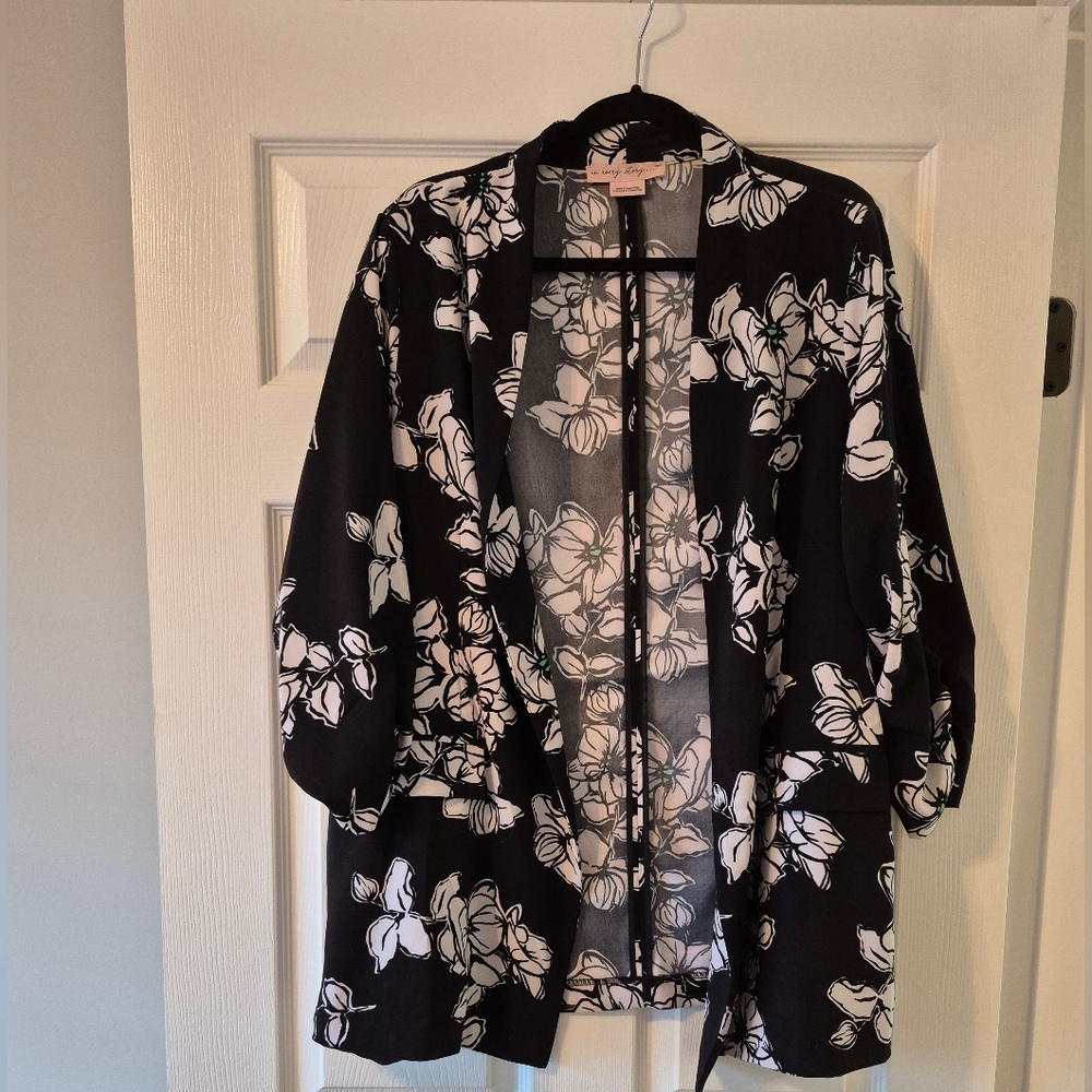 Floral Black and White Jacket